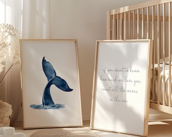 If You Want To Know How Much We Love You - Ocean Theme Nursery Sign