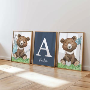 Golf Bear Nursery Prints: Boys Room Decor (Digital Download)