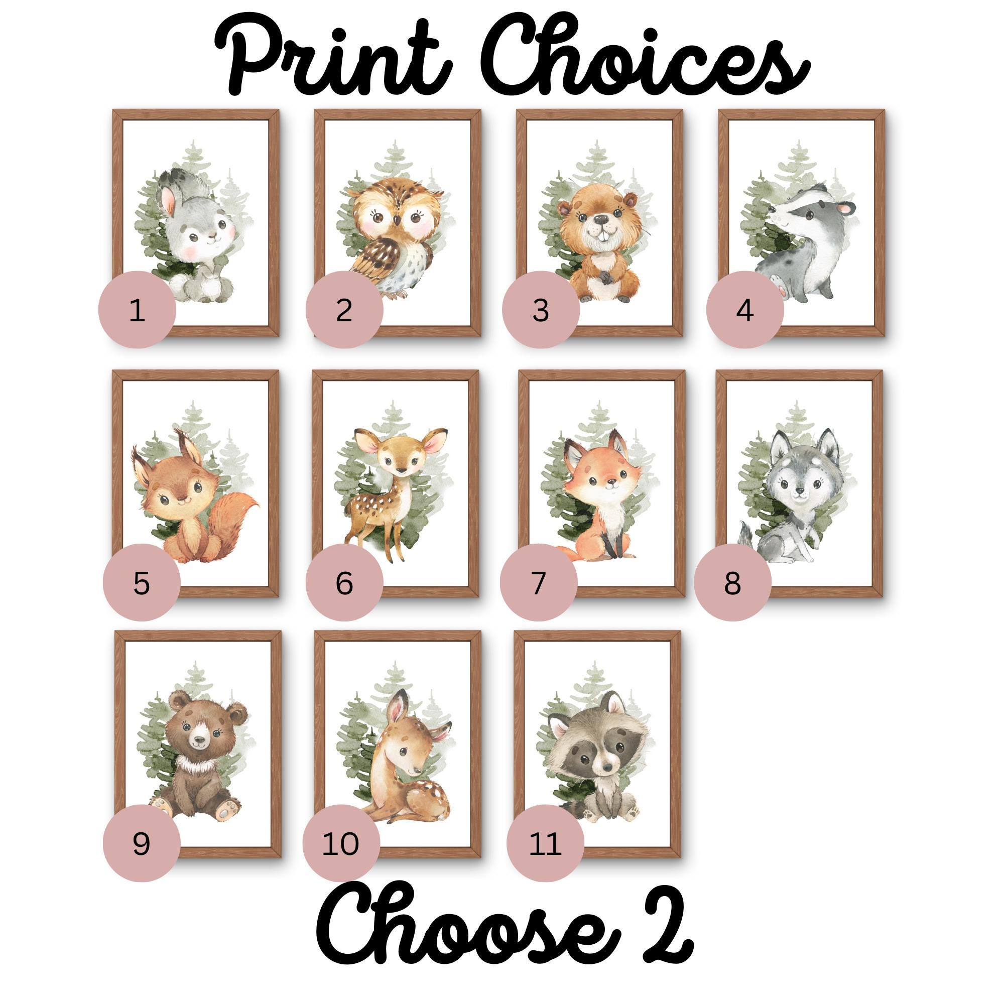 Woodland Nursery Decor Set - Forest Animal Prints - Nursery Wall Art ...