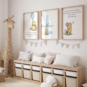 Classic Winnie-the-Pooh Nursery Print: Custom Name, Vintage Decor (Digital Download)