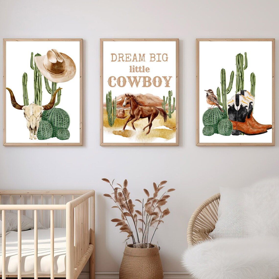Western Cowboy Theme, Nursery Wall Decor, Dream Big Little Cowboy ...
