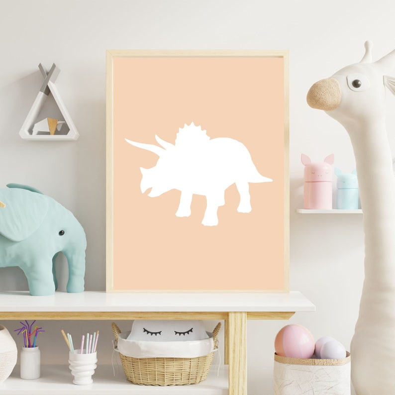 Dinosaur Nursery Wall Art Nursery Wall Decor Baby Girl Nursery Print