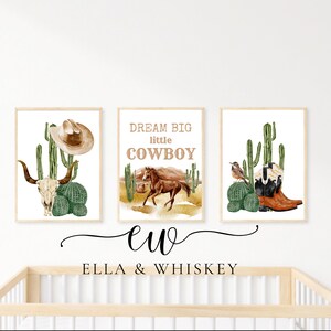 Western Cowboy Theme, Nursery Wall Decor, Dream Big Little Cowboy ...