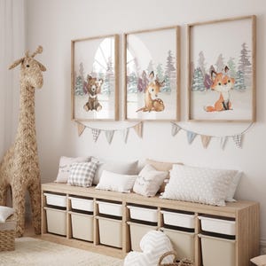 Woodland Nursery Decor Set - Forest Animal Prints - Nursery Wall Art - DIGITAL DOWNLOAD