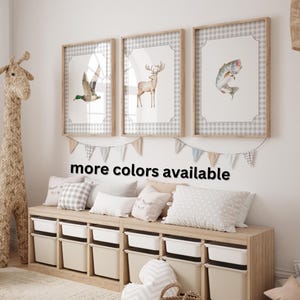 Hunting Nursery Prints Set – Duck, Deer, Fishing Decor