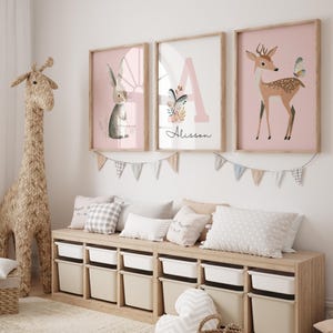 Woodland kinderkamerdecoratieset - dierenprints bos - muurkunst kinderkamer - DIGITALE DOWNLOAD