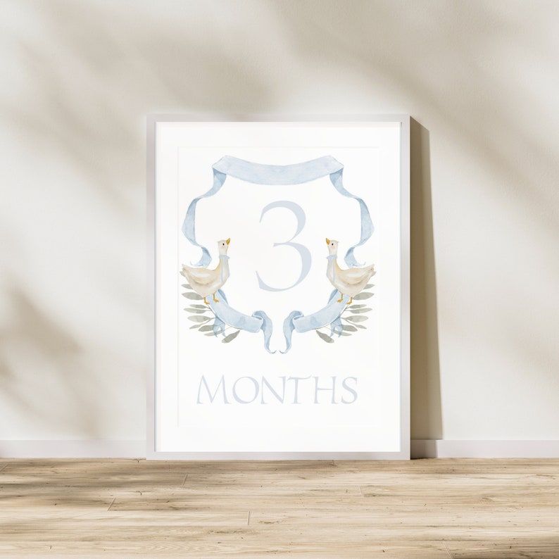 Grandmillenial Blue Crest Baby Milestone Cards - Capture Your Boy's ...