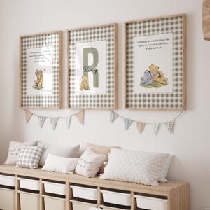 Winnie-the-Pooh Nursery Art: Custom Name Bear Prints (Digital Download)