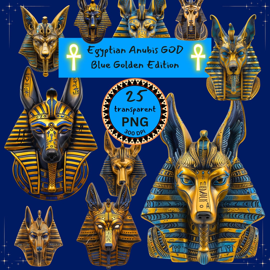 Egyptian Anubis GOD Clipart Bundle Blue Golden Edition! - Etsy