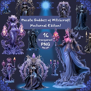 Hecate godin van hekserij clipart bundel! Nachtelijke editie