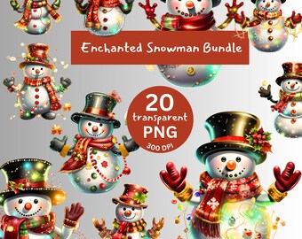 Enchanted Snowman Digital Clipart Bundle!!