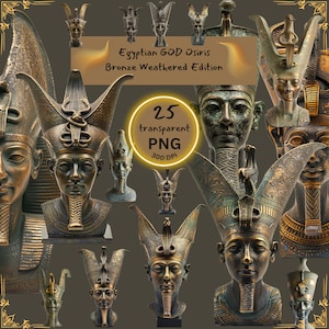 Egyptian GOD Osiris Clipart Bundle Bronze Weathered Edition!