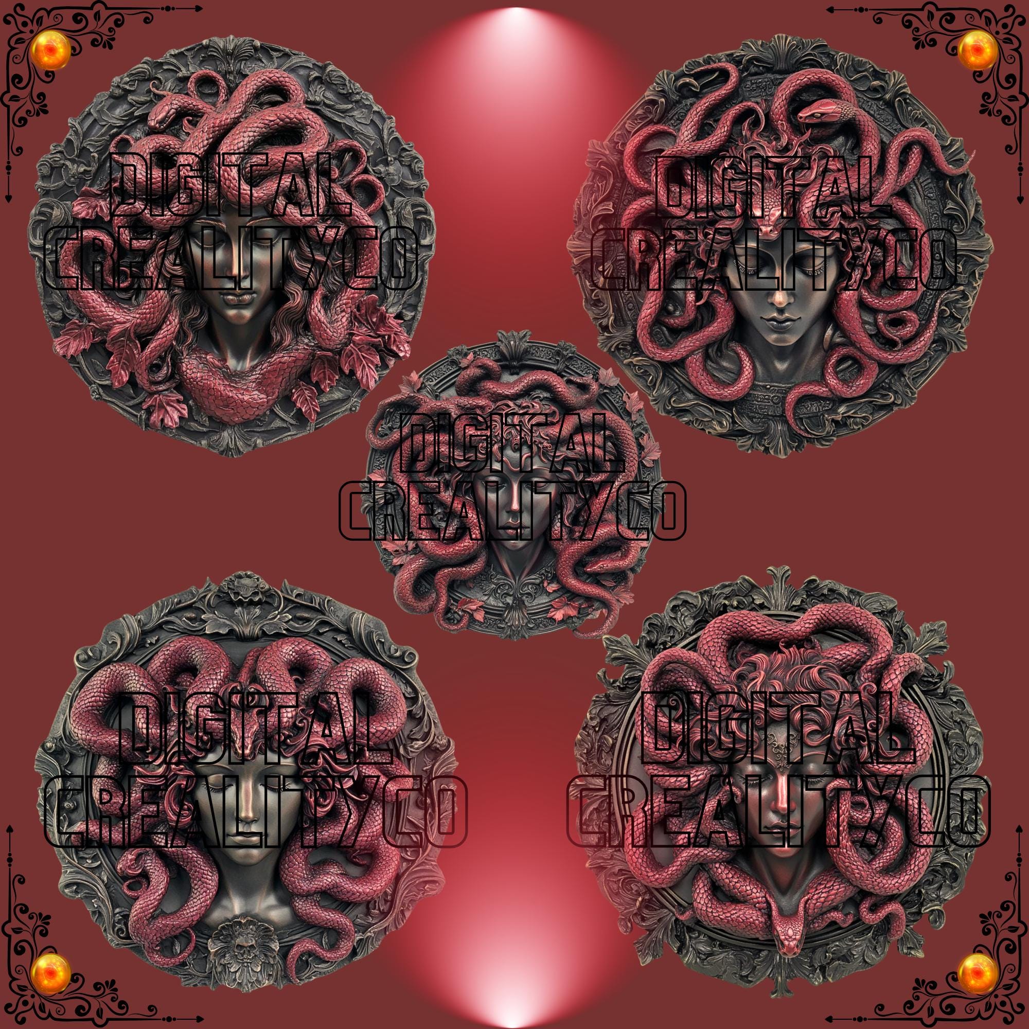 Gorgons Red Rising Red Gorgon Clipart Bundle Fire of Greece Edition! - Etsy