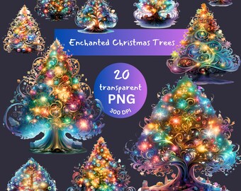 Verzauberte Weihnachtsbaum digitale Clipart Bündel!