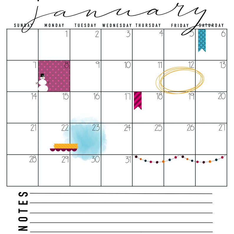 2024 Calendar Digital Goodnotes Planning Monthly Digital Stickers