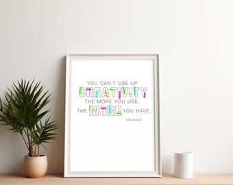 Maya Angelou Quote Print: Colorful Creativity Poster (Digital Download)