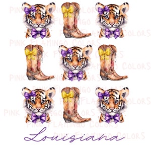 Louisiana Coquette PNG, Coquette Tiger png, Coquette Aesthetic Bow Png, Coquette Boot png, LSU Tigers  Baseball shirt, LSU Tigers Football