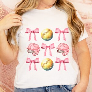 Coquette Softball PNG, Softball mom, Coquette Aesthetic Bow Png, Coquette Bow shirt design, softball, softball mom Soft Girl png, Pink Bow