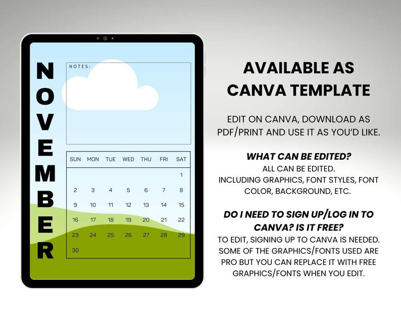2025 Calendar Templates, Editable Calendar for Year 2025, 2025 Calendar