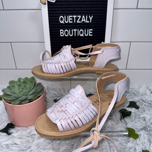 Huaraches Christy : Damen Leder Gewebte Schnürsandalen