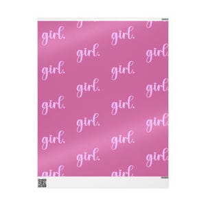 Chic Pink ‘Girl’ Wrapping Paper Trendy Gift Wrap for Birthdays, Baby Showers & Celebrations | Stylish, Insta-Worthy Packaging
