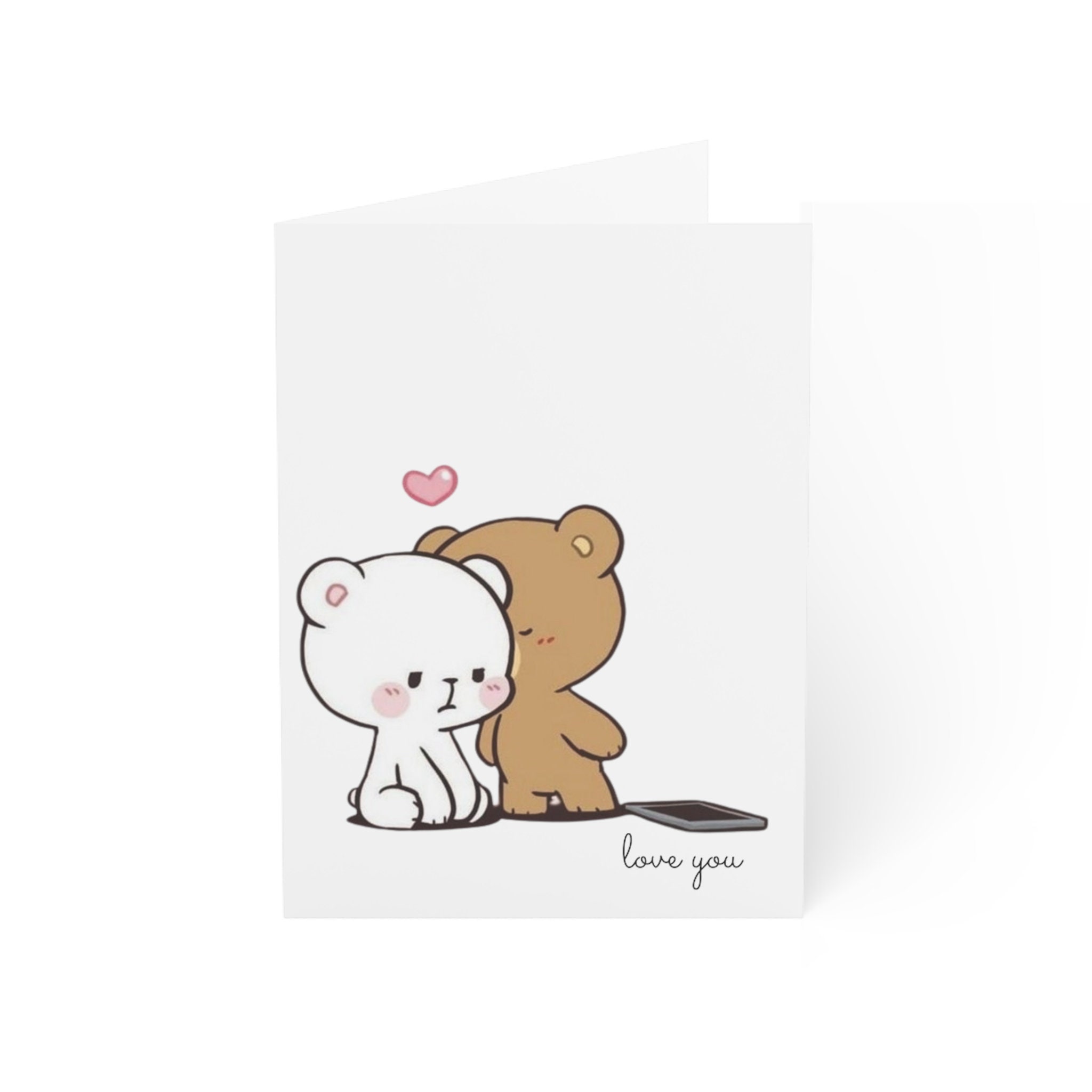 Milk Mocha Bear Safe In His Arms Love Hug Kiss Valentines Greeting