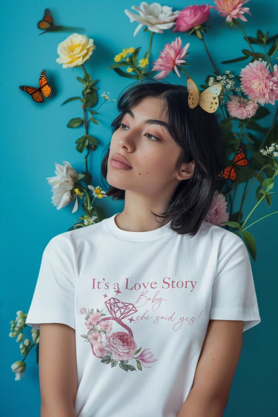Engagement Shirt, It's a Love Story Shirt, Gift for Fiance, Bachelorette Shirt, Gift for Taylor Fan, Fearless Shirt, Taylor Engaged Shirt