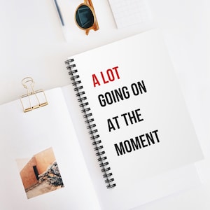 Red Inspired Notebook, Red Journal, Great Gift for Music Fan, Unique Present for Taylor Fan, Diary for Self Care, A Lot Going On Right Now
