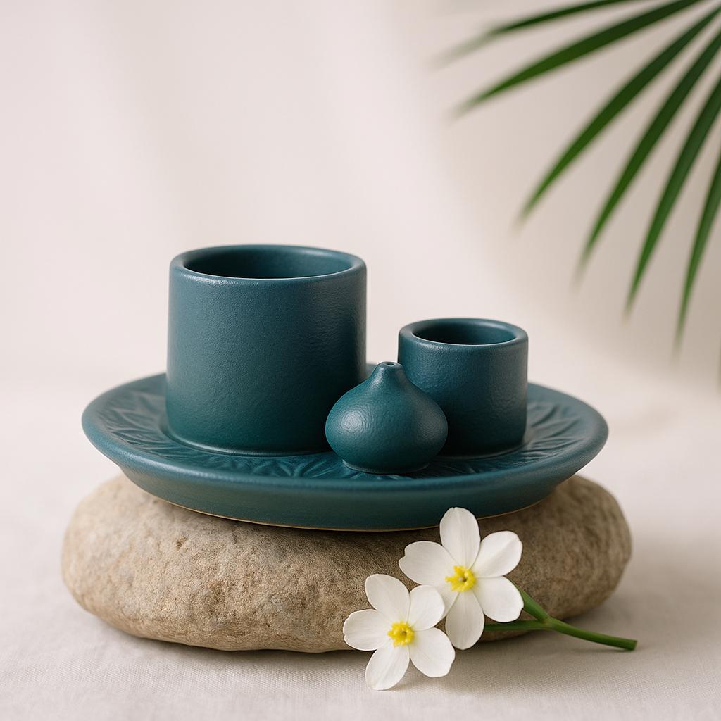 陶器製手作り香炉セット（8色展開）｜モダンにもアンティークに
