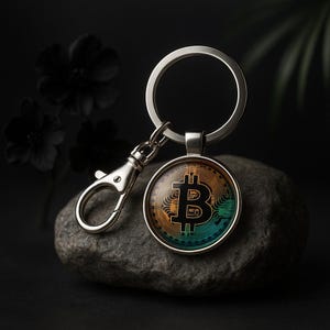 BTC Bitcoin Keychain Lanyard Collectors Metallic Crypto Cryptocurrency Altcoins