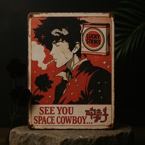 Spike Siegel Cowboy Bebop Vintage Style Metal Tin Print