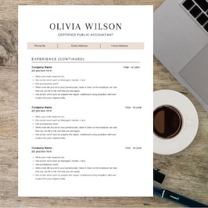 Resume template editable professional resume Professional Resume Template, Google Docs, Word, 1-2 Page Resume Template,