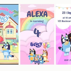 Bluey Birthday Invitation, Blue dog Video Invitation, Bluey Invite, Blue dog Animated Invite Video, Birthday Digital Video Invite blue dog