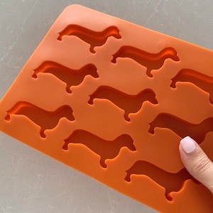 Party Dachshund Silicone Ice Cube Tray BPA Free Mold For Ice Cubes, Chocolate, Cookie Dough, Wax Melts, Hobbies, Bar Doxie Lovers Gift image 2