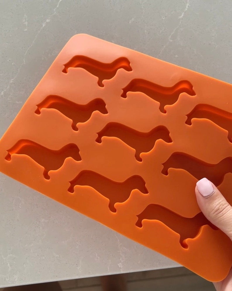 Party Dachshund Silicone Ice Cube Tray BPA Free Mold For Ice Cubes, Chocolate, Cookie Dough, Wax Melts, Hobbies, Bar Doxie Lovers Gift image 2