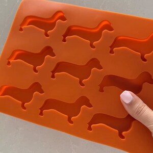Party Dachshund Silicone Ice Cube Tray BPA Free Mold For Ice Cubes, Chocolate, Cookie Dough, Wax Melts, Hobbies, Bar Doxie Lovers Gift image 3