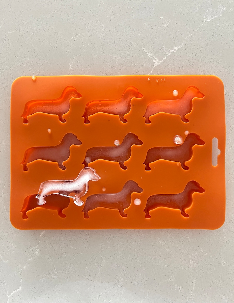 Party Dachshund Silicone Ice Cube Tray BPA Free Mold For Ice Cubes, Chocolate, Cookie Dough, Wax Melts, Hobbies, Bar Doxie Lovers Gift image 1