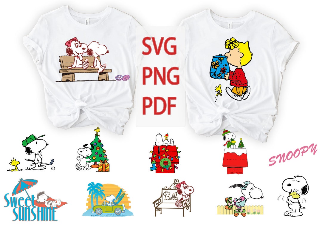 Snoopy Peanuts Filled Outline SVG Cricut, Pdf File, Digital File