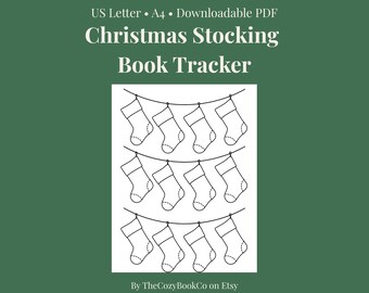 Weihnachtsstrumpf Buch Tracker Leselogbuch Seite PDF (Digitaler Download)