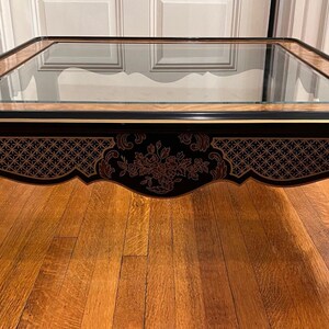 1980s Drexel Heritage Black Lacquered Coffee Table - Etsy