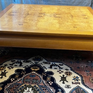 1980s Henredon Ming Style Burl Wood Coffee Table