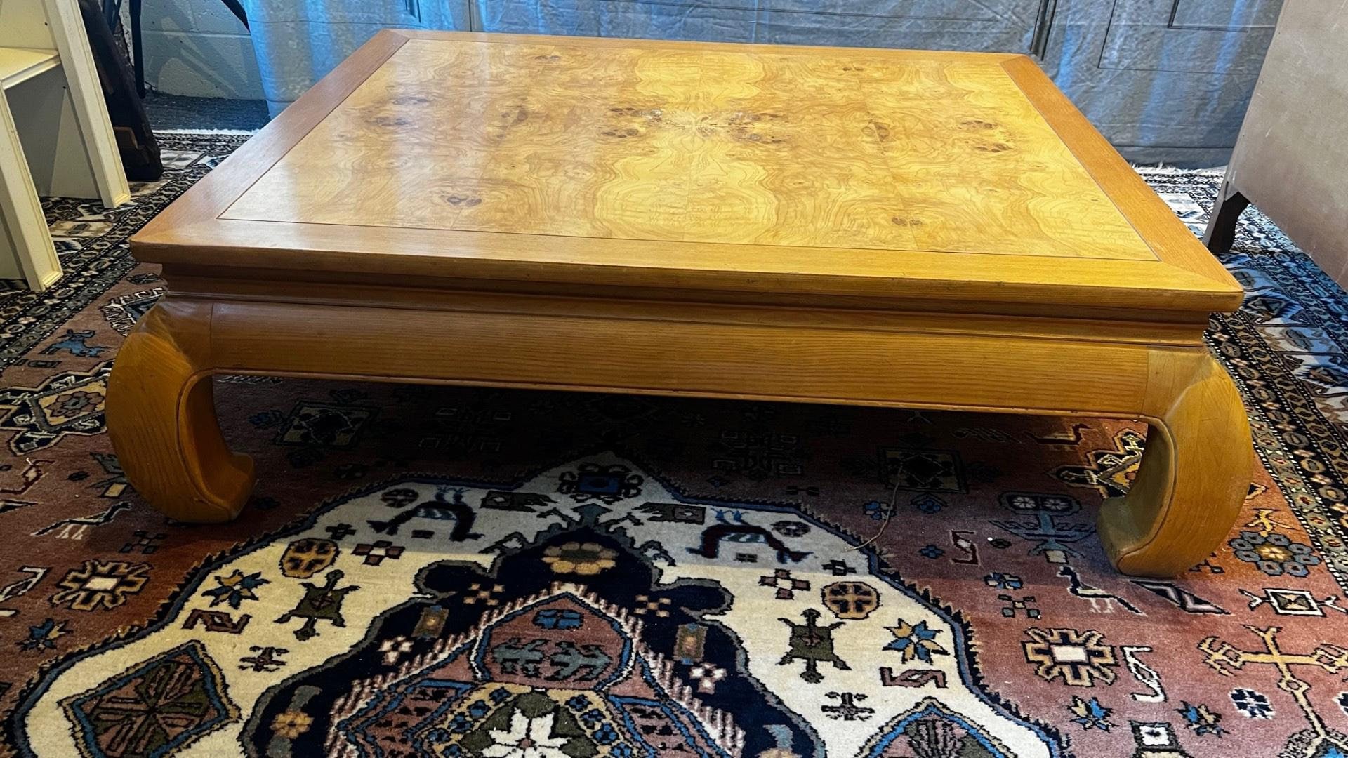 1980s Henredon Ming Style Burl Wood Coffee Table - Etsy