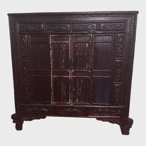 Arhaus Early 20th Century Chinese Oversized Armoire Wedding Chest