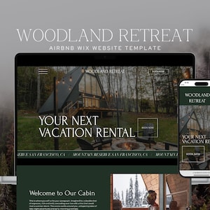Airbnb Website Template for Rental & Income Properties | Wix Website Template | Vrbo Website | Cabin Rental | Cabin Retreat Website