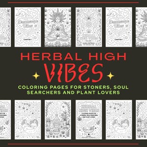 Libro para colorear de hierbas y vibraciones altas: Autocuidado para fumadores, creatividad espiritual (Descarga PDF)