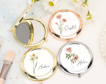 Custom Compact Mirror, Teacher Gift, Graduation Gift, Bridesmaid Gift Pocket Mirror, Wedding Favor Mirror, Hen Party Gift, Personalized Gift