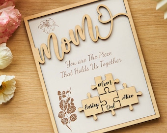 Custom Name Puzzle Ornament Wooden Gifts for Mother's Day
