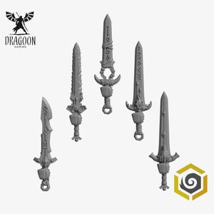 Primal Hounds RunicSword Set. Custom Bits Compatible with Prime 28mm Scale Tabletop Miniatures