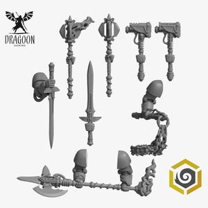 Eternal Pilgrims Termi Weapons Set. Custom Bits Compatible with Prime 28mm Scale Tabletop Miniatures