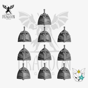 Space Knight Pauldrons. Shoulder Pad Conversions For 28mm Sci-fi Marines